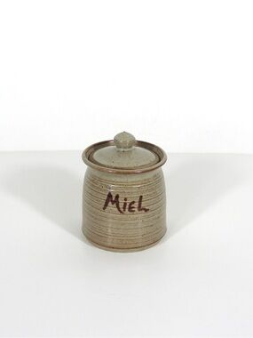 Vintage French Studio Pottery Honey Pot Jar